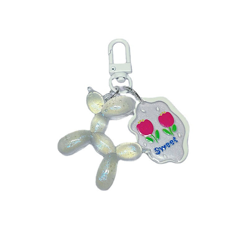 Keychain de perro con globo de aire acrílico acrílico al por mayor